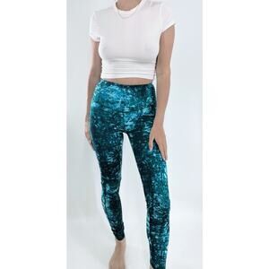 Champion Duo Dry Blue Printed Ankle Length Activewear Leggings Size XS